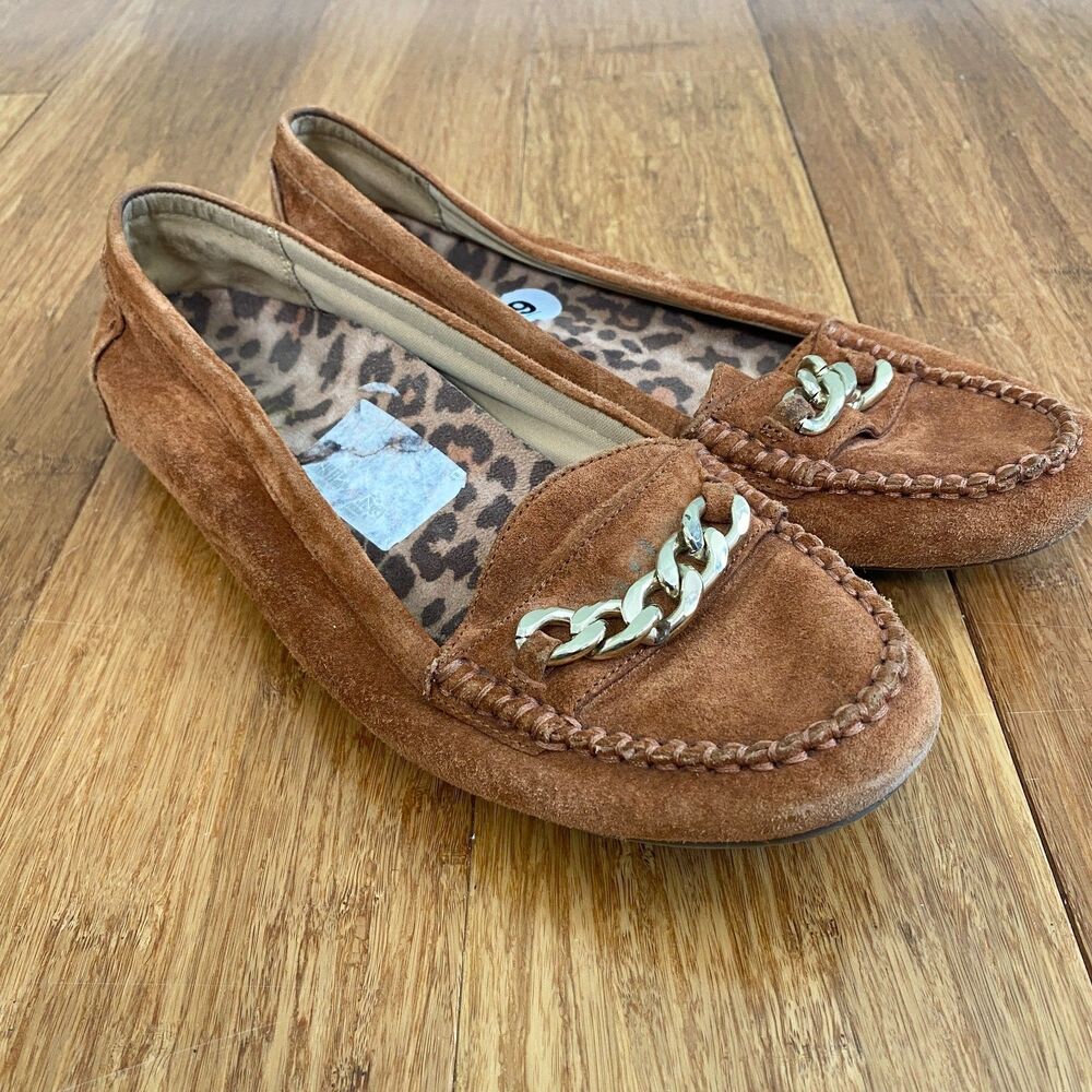 Vionic 356 Mesa Suede Loafers Slip On Flats Womens 9 Brown Comfort Moccasin